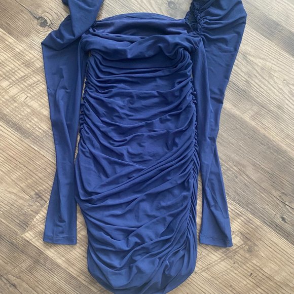 Navy Blue Slim-Fit Dress - Picture 2 of 2